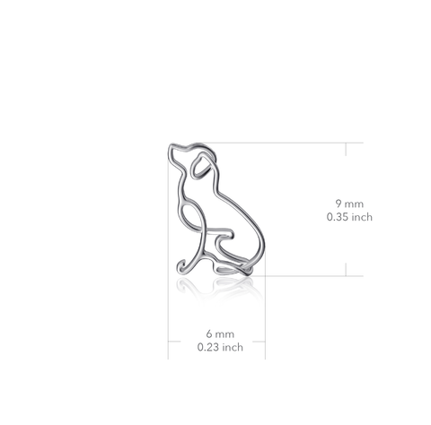 Labrador Silhouette Stud Earrings - Silver