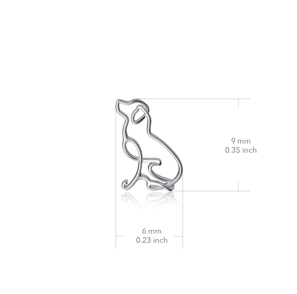 Labrador Silhouette Stud Earrings - Silver