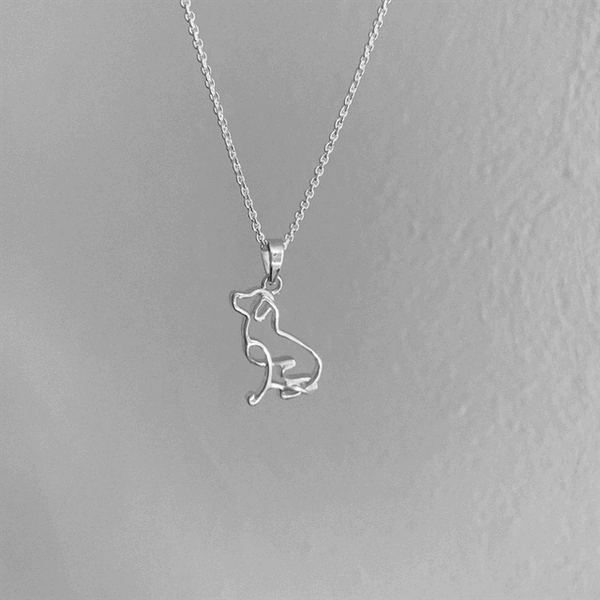 Labrador Silhouette Pendant Necklace - Silver