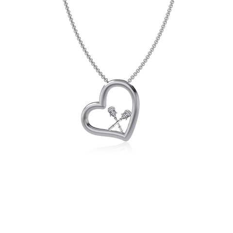 Lacrosse Sticks Heart Necklace