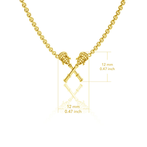Lacrosse Sticks Pendant Necklace - Gold