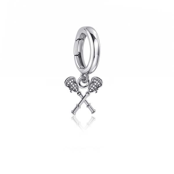 Lacrosse Bracelet Charm - Silver