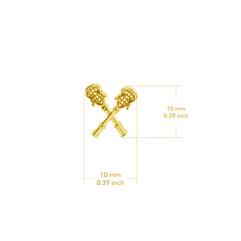 Lacrosse Sticks Stud Earrings - Gold
