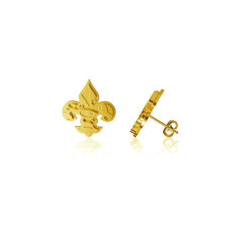 Louisiana State University Fleur de Lis Post Earrings - Gold Plated