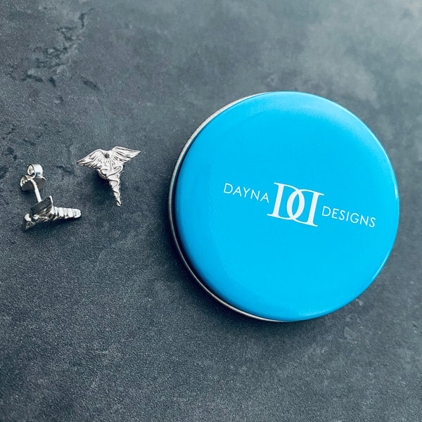 Medical Caduceus Stud Earrings