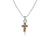 Mini Crystal Cross Necklace - Silver
