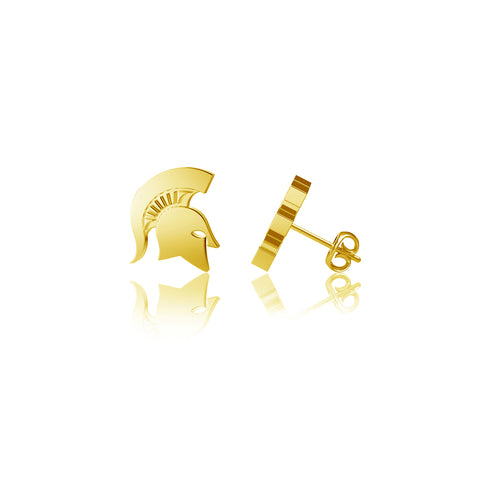 Michigan State University Post Earrings - Gold Plated