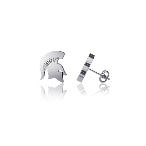 Michigan State University Post Earrings - Silver