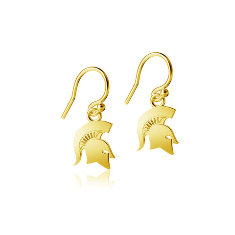 Michigan State University Dangle Earrings - Gold