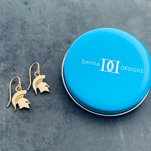 Michigan State University Dangle Earrings - Gold