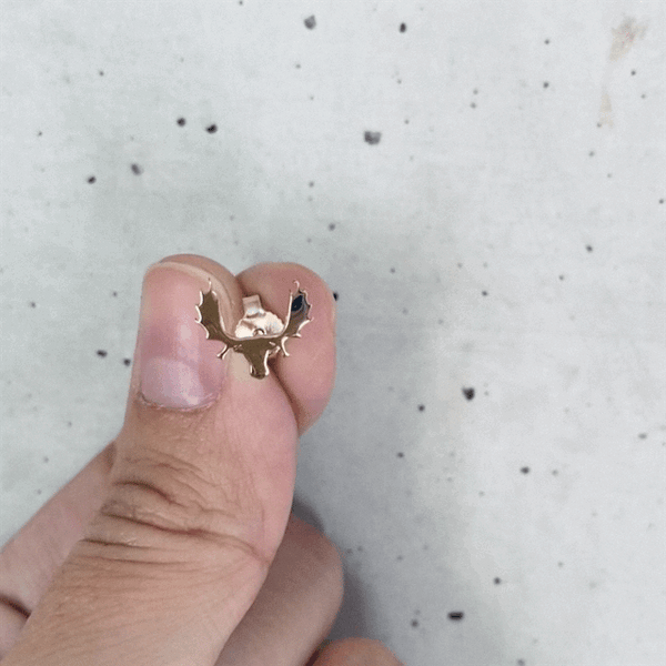 Moose Stud Earrings - Gold