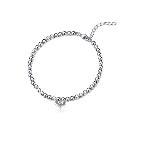 Moose Silver Beaded Bracelet