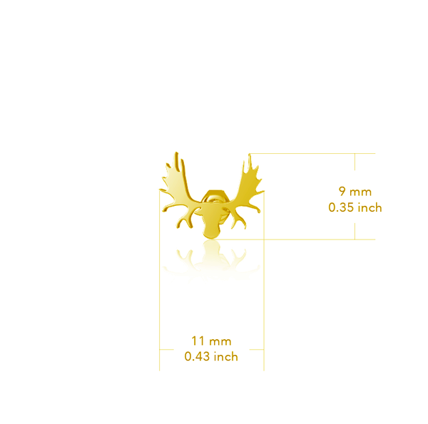 Moose Pendant Necklace - Gold