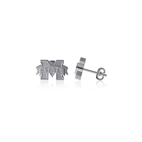Mississippi State Bulldogs Post Earrings - Silver