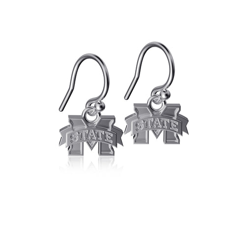 Mississippi State Bulldogs Dangle Earrings - Silver
