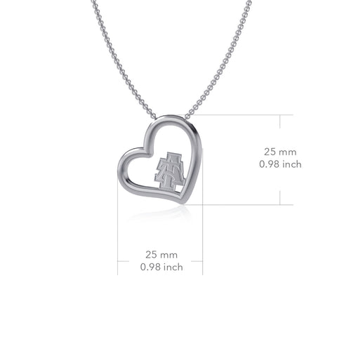 North Carolina A&T Heart Pendant Necklace - Silver