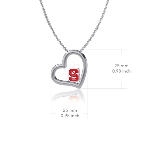 NC State University Heart Necklace - Enamel