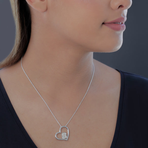 NC State University Heart Necklace - Silver