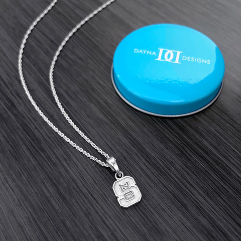 NC State University Pendant Necklace - Silver