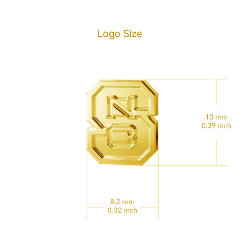 NC State University Post Earrings - Gold Plated
