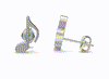 Music Note Stud Earrings - Silver