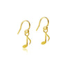 Music Note Dangle Earrings - Gold
