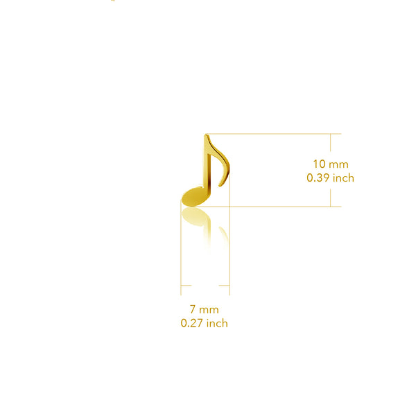 Music Note Dangle Earrings - Gold