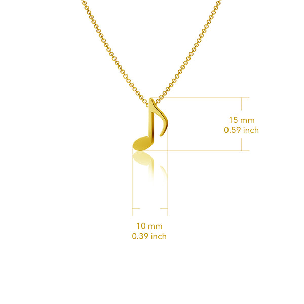 Music Note Pendant Necklace - Gold