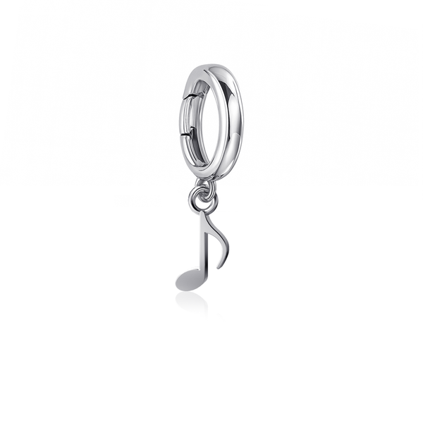 Music Note Bracelet Charm - Silver