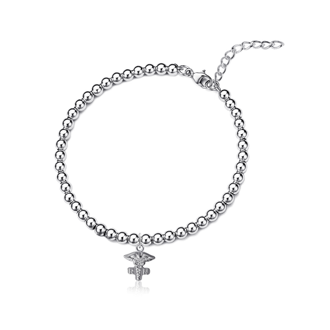 Nurse Caduceus Beaded Bracelet