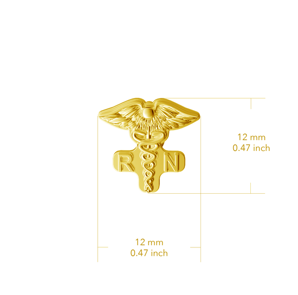 Nurse Caduceus Stud Earrings - Gold