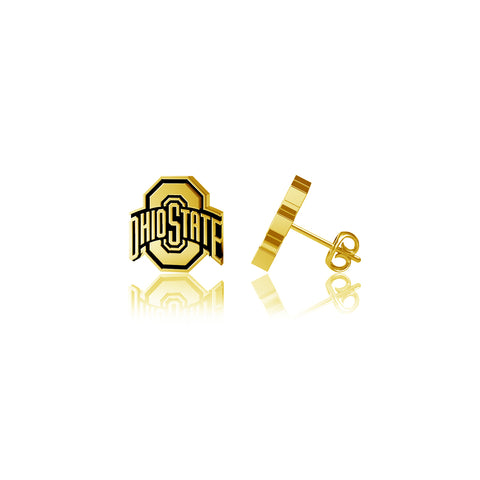 Ohio State University Post Earrings - Gold Plated