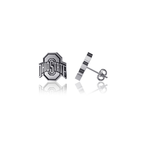 Ohio State University Post Earrings - Silver