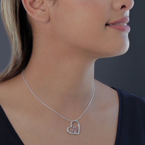 Ohio State University Heart Necklace - Enamel