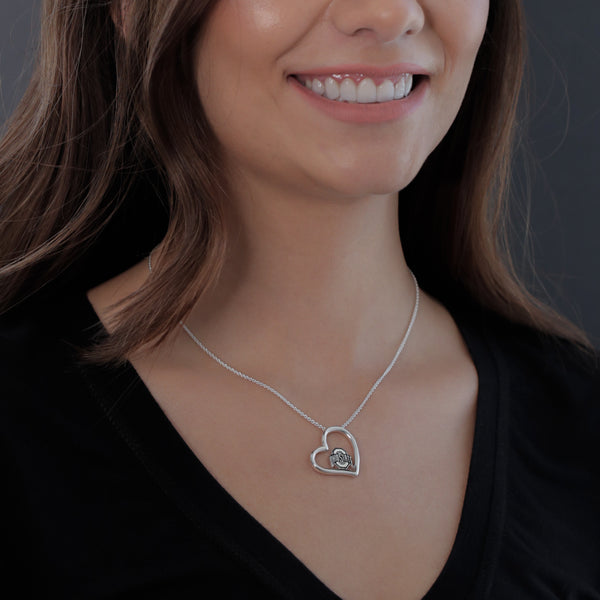 Ohio State University Heart Necklace - Silver
