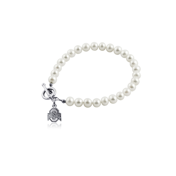 Ohio State University Pearl Bracelet - Silver