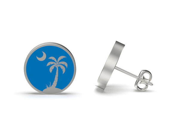 Palmetto Stud Earrings - Enamel