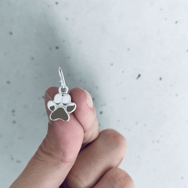 Dog Paw Dangle Earrings