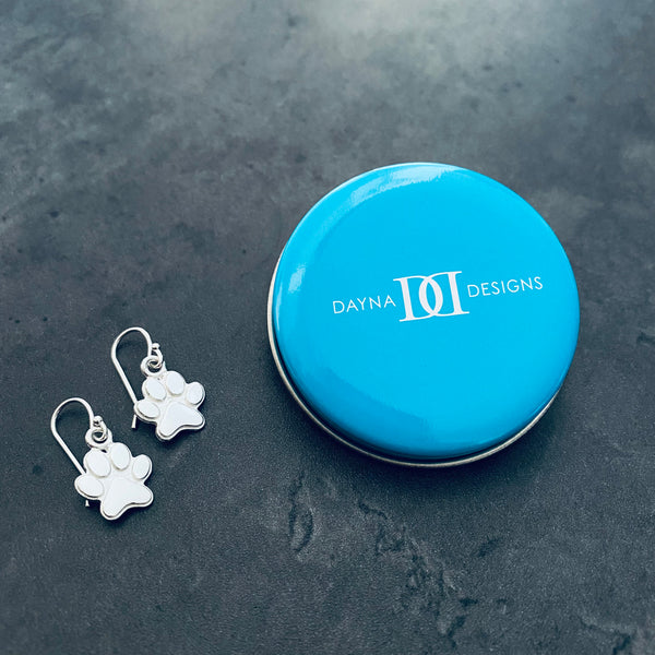 Dog Paw Dangle Earrings