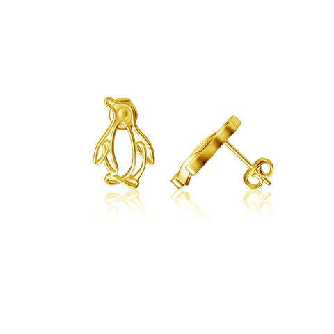Penguin Stud Earrings - Gold