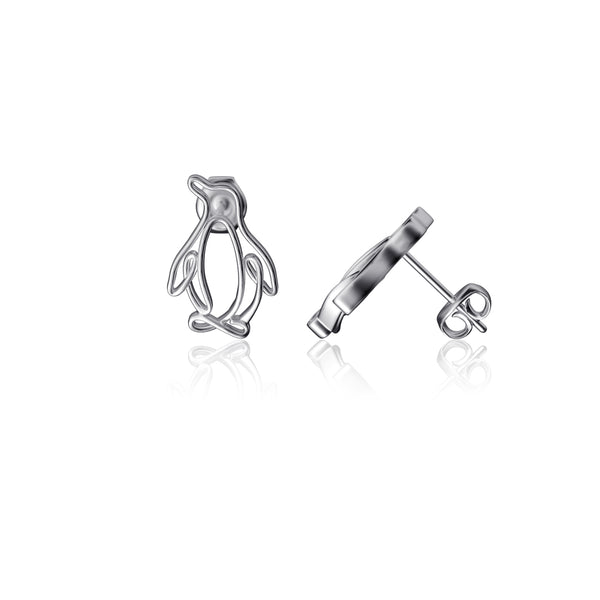 Penguin Stud Earrings - Silver