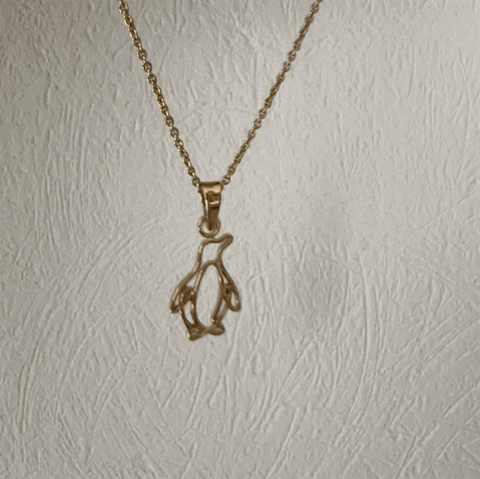 Penguin Pendant Necklace - Gold