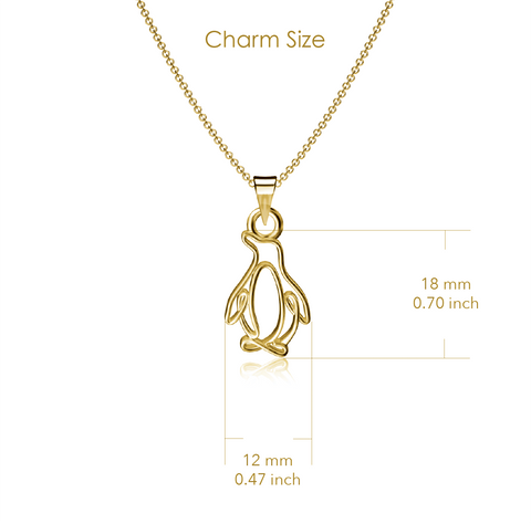 Penguin Pendant Necklace - Gold