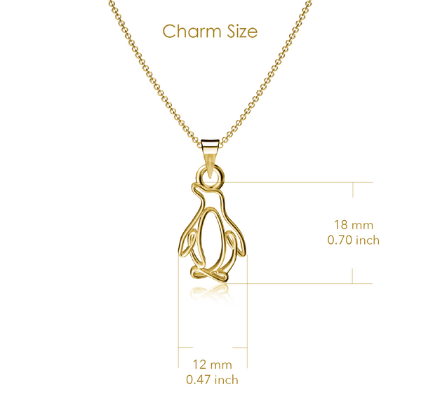 Penguin Pendant Necklace - Gold