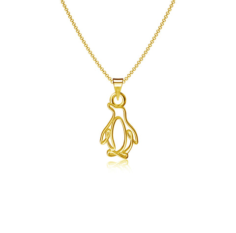 Penguin Pendant Necklace - Gold