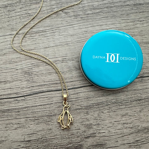 Penguin Pendant Necklace - Gold