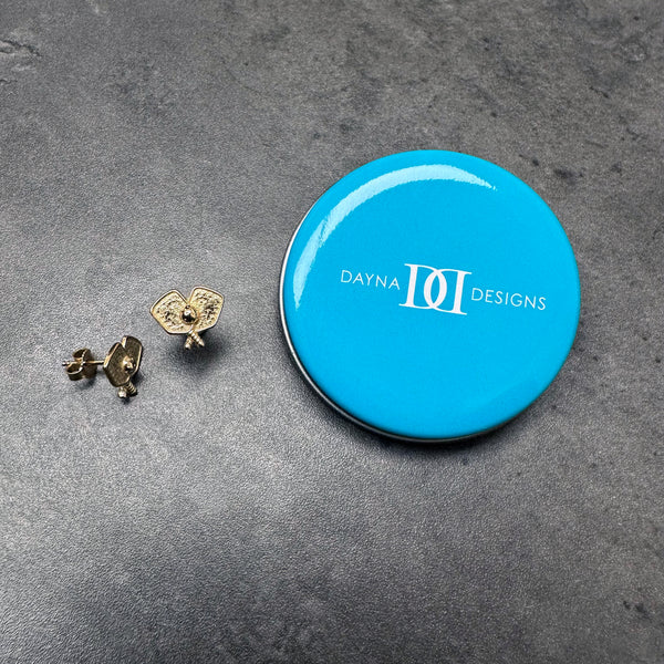 Pickleball Stud Earrings - Gold