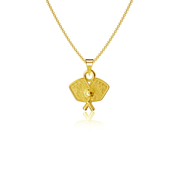 Pickleball Pendant Necklace - Gold