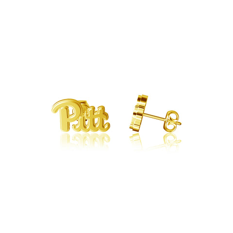 University of Pittsburgh Post Earrings - Gold Plated