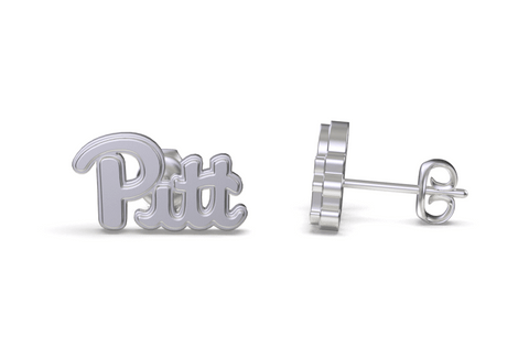 University of Pittsburgh Post Earrings - Silver